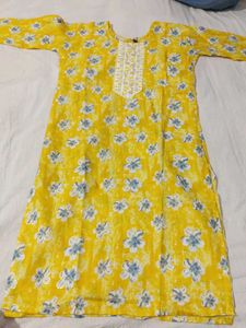Vibrant Yellow Floral Print Kurta
