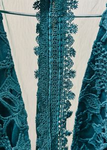 Stunning Teal Lace Halter Neck Dress