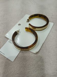 H&amp;M...Tortoise Shell Hoop Earrings