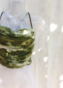 Green Tie-Dye Halter Top
