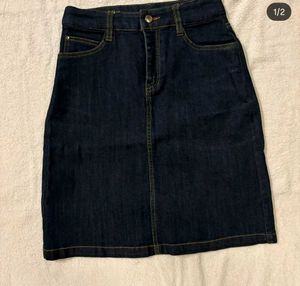 Dark Wash Denim Skirt