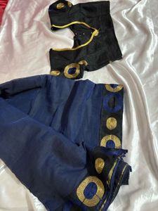 Navy Blue Saree with Blouse