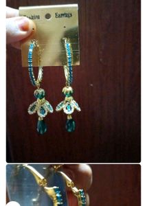 Party Wear Green Blue Jhumka