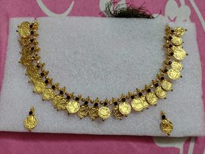 Gold Coin Necklace & Earrings Set