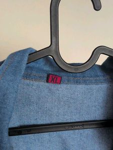 Stylish Denim Jacket with Text Detail