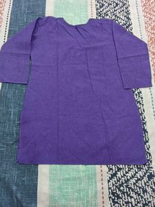Vibrant Purple Embroidered short kurti
