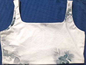 Floral print crop top/blouse