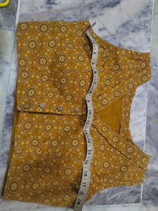 Women's Mustard Ethnic Print Blouse