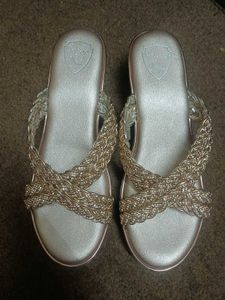 Stylish Embellished Gold Wedge