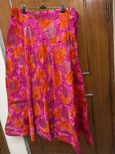 🆕Vibrant Pink &amp; Orange Ethnic Skirt/Lehnga