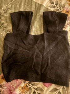 Chic Black Twist Front Top/Blouse