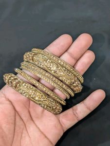 Elegant Gold Tone Bangles Set