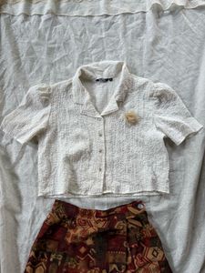 Chic Textured Puff Sleeve Top