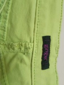 Lime Green denim Shorts by ginger