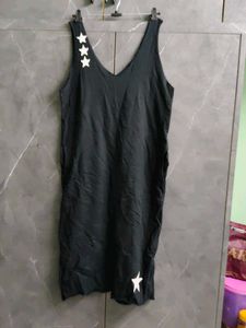 Black Star Print Tank Dress