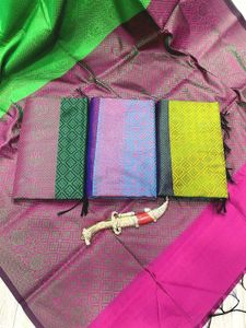 Green &amp; Pink Silk Saree