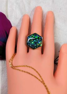 Hexagon Resin Ring