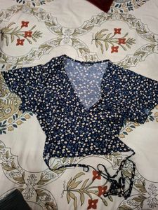 Floral Wrap Crop Top