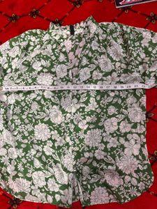 Green Floral Blouse
