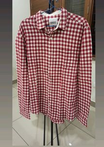 Koovs Full Sleeves Shirt with White And Red Checks