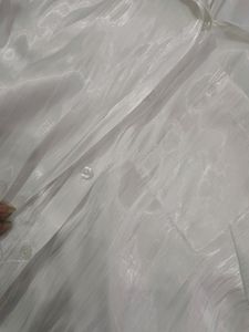 White Shimmer Dress Short