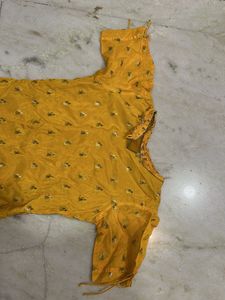 Yellow Embroidered Kurta