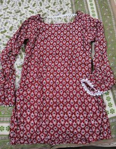 Maroon Kurta with White Print