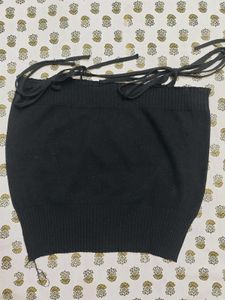 Cute Black Tie Strap Top