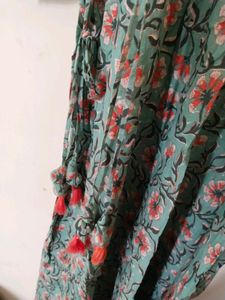 Janasya Gold L Size Anarkali Floor Length Kurta