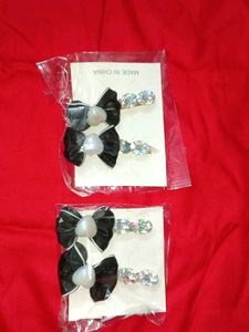 Cute Bow Hair Clips with Gems