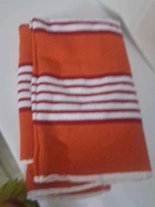 Orange and White Striped Folded Fabric