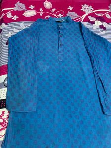 boys Blue Printed Kurta