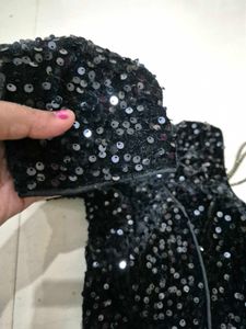 Sparkling Black Sequin Blouse