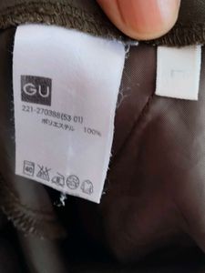 GU Olive Green Pleated Divider Skirt