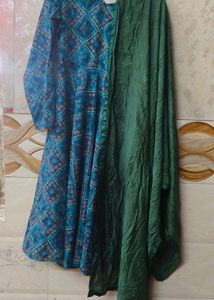 Beautiful Blue Bandhani Kurta Set