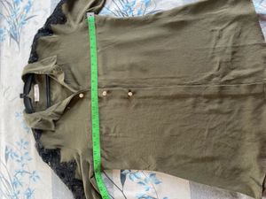 olive green formal  shirt  stylish net on sleeve
