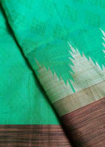 Vibrant Green Cotton Saree