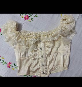 Lace Trim Corset Top