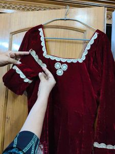 Velvet Blouse with Embellishments