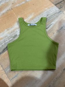 Lime Green Ribbed Tank Top