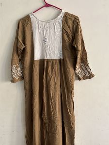 white &amp; Tan colour kurta