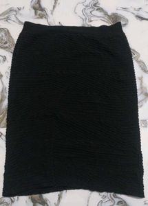 Textured Black Skirt