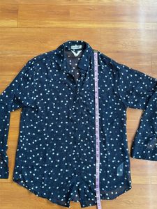 Chic Polka Dot Sheer Button-Up Blouse