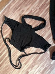 Sleek Black Two-Piece Outfit