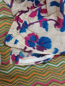 Pink Salwar Kurta Dupatta set in cotton print