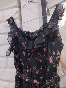 Princess flaps Black Mini Dress