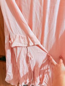Flowy Pink Ruffled Sleeve Top