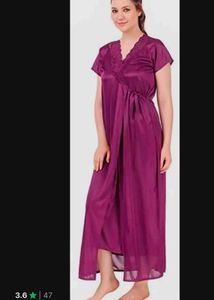 Piece Full Satin Nightgown and Shorts Set