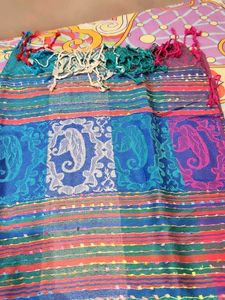 Elegant Embroidered Cotton stole