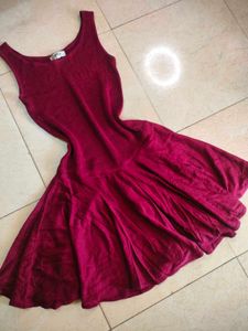 lolita Maroon Sleeveless Skater Dress🌹🍒🍣⛽